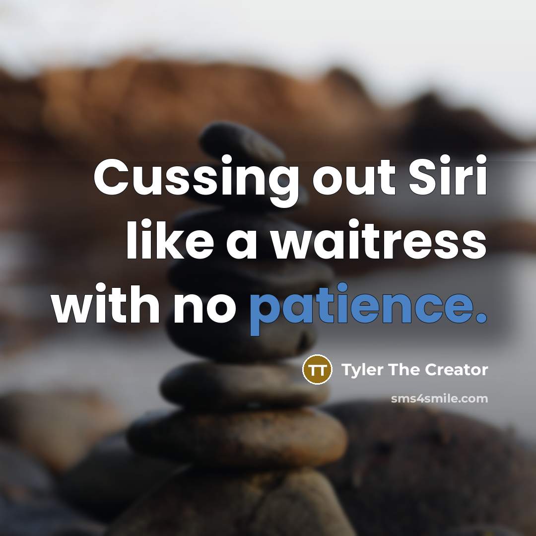 “Cussing out Siri like a waitress with no patience.” quote by Tyler The Creator