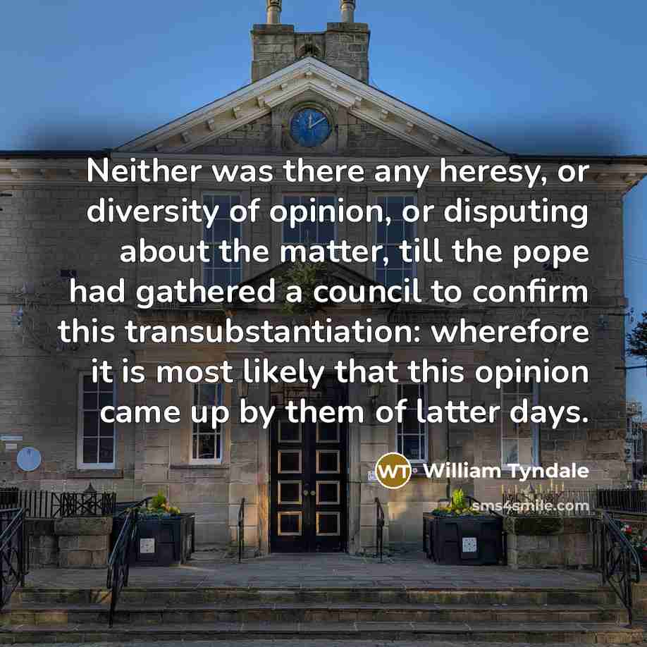 “Neither was there any heresy, or diversity of opinion, or…” quote by William Tyndale