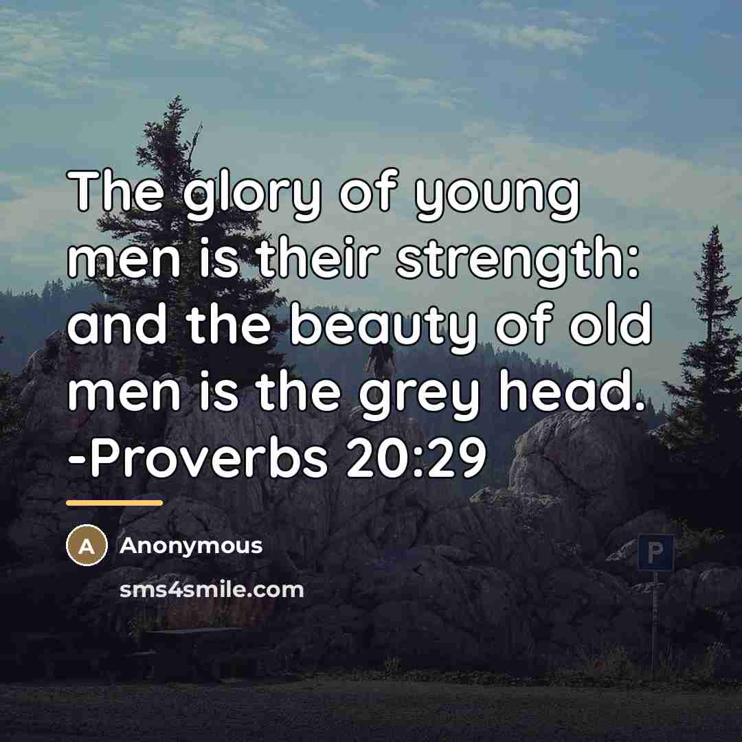 “The glory of young men is their strength: and the…” quote by Anonymous