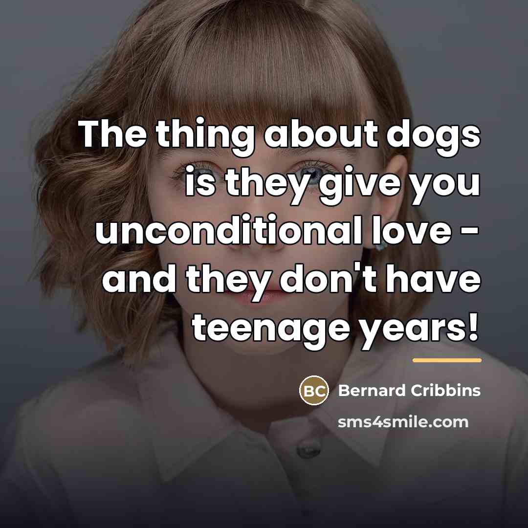 “The thing about dogs is they give you unconditional love…” quote by Bernard Cribbins