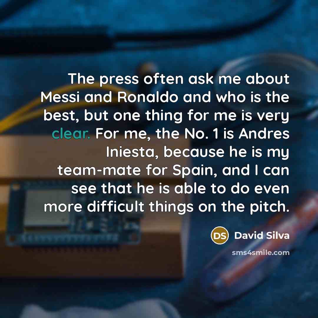 “The press often ask me about Messi and Ronaldo and…” quote by David Silva