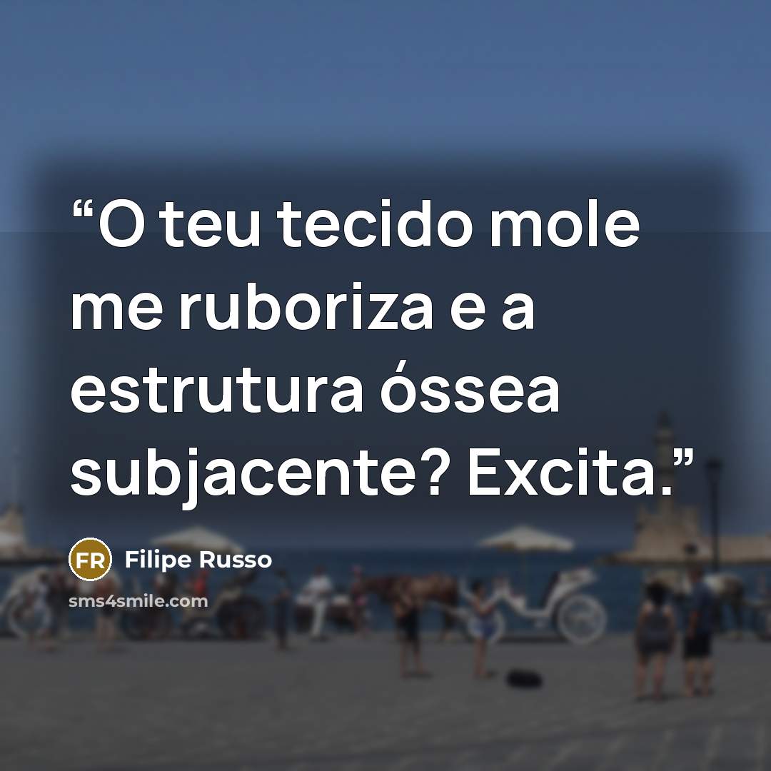 “O teu tecido mole me ruboriza e a estrutura óssea subjacente? Excita.” quote by Filipe Russo