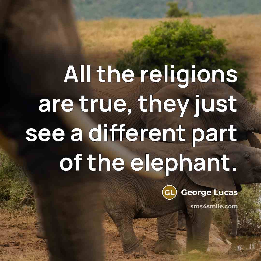 “All the religions are true, they just see a different…” quote by George Lucas