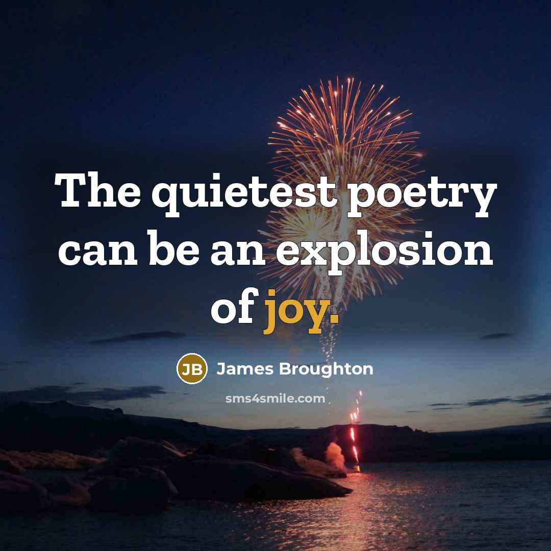 “The quietest poetry can be an explosion of joy.…” quote by James Broughton