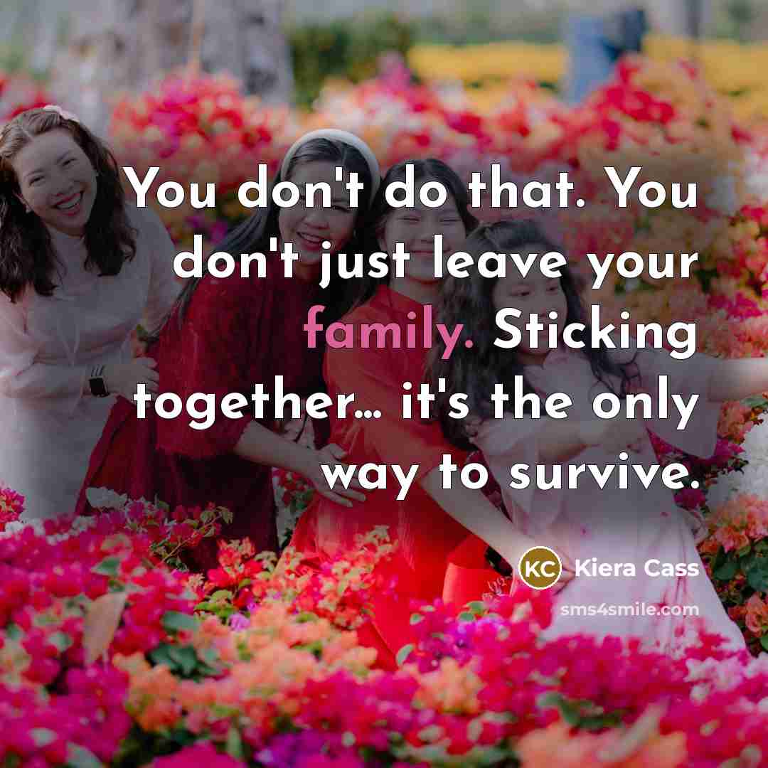 “You don't do that. You don't just leave your family.…” quote by Kiera Cass