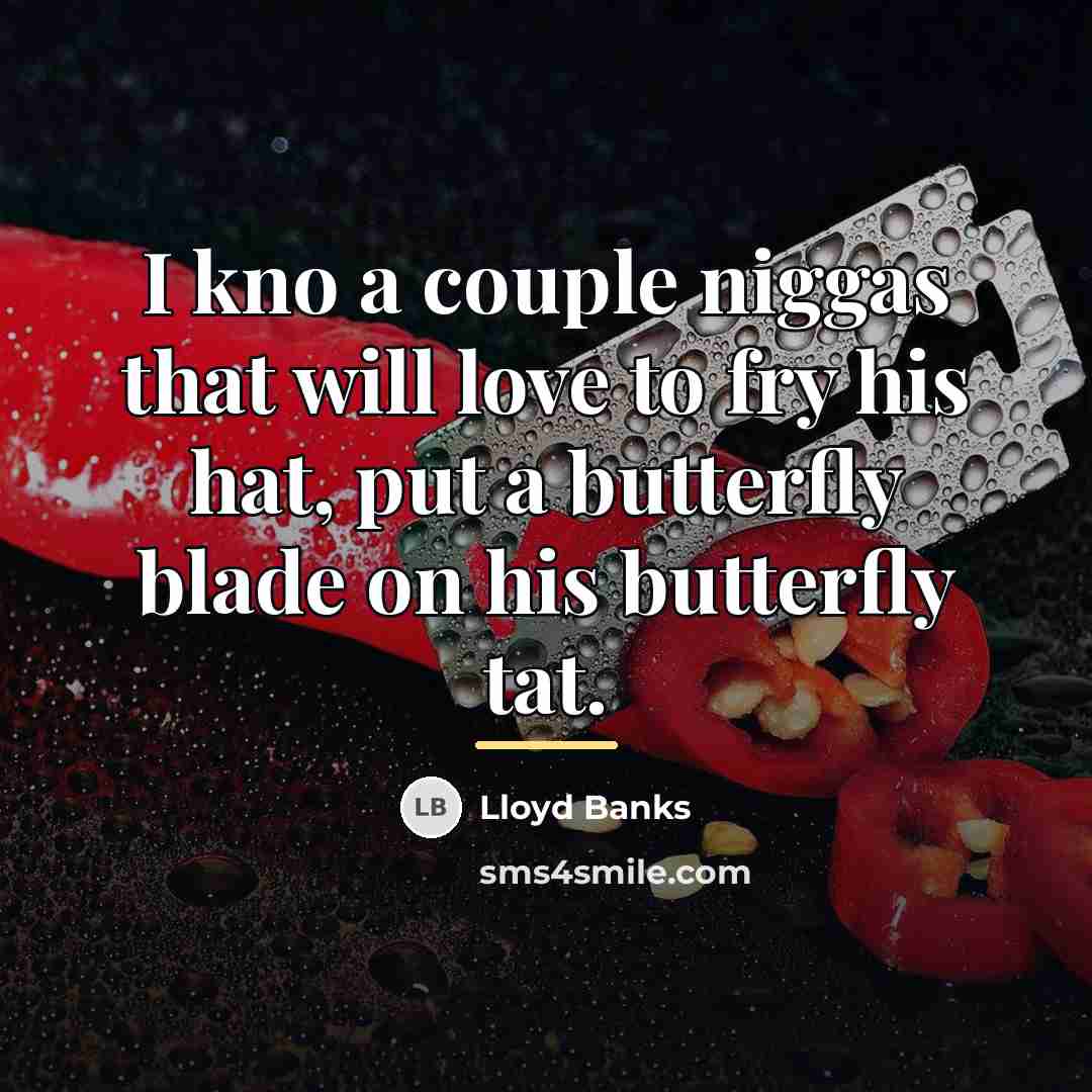 “I kno a couple niggas that will love to fry…” quote by Lloyd Banks