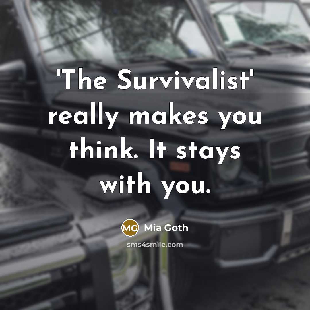 “'The Survivalist' really makes you think. It stays with you.…” quote by Mia Goth