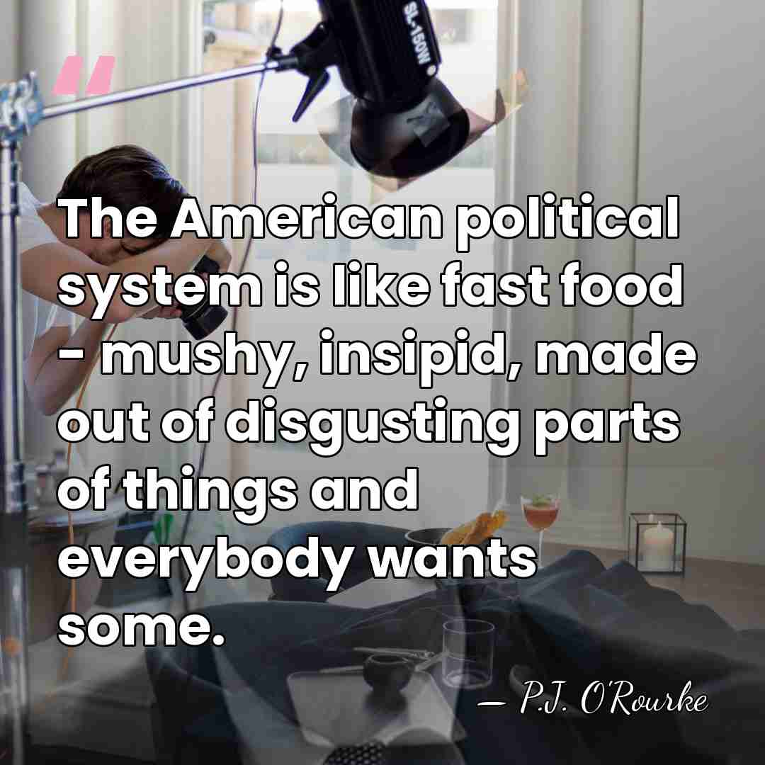 The American political system is like fast food - mushy, insipid, made&hellip; - P.J. O'Rourke