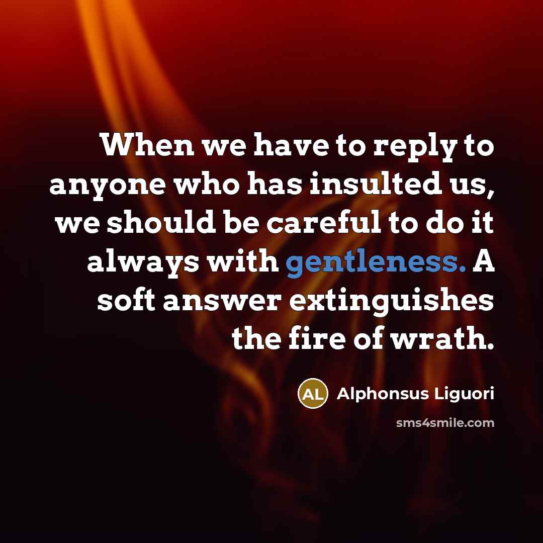 “When we have to reply to anyone who has insulted…” quote by Alphonsus Liguori