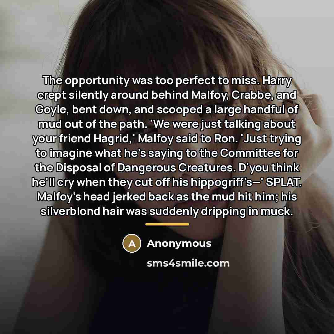 “The opportunity was too perfect to miss. Harry crept silently…” quote by Anonymous