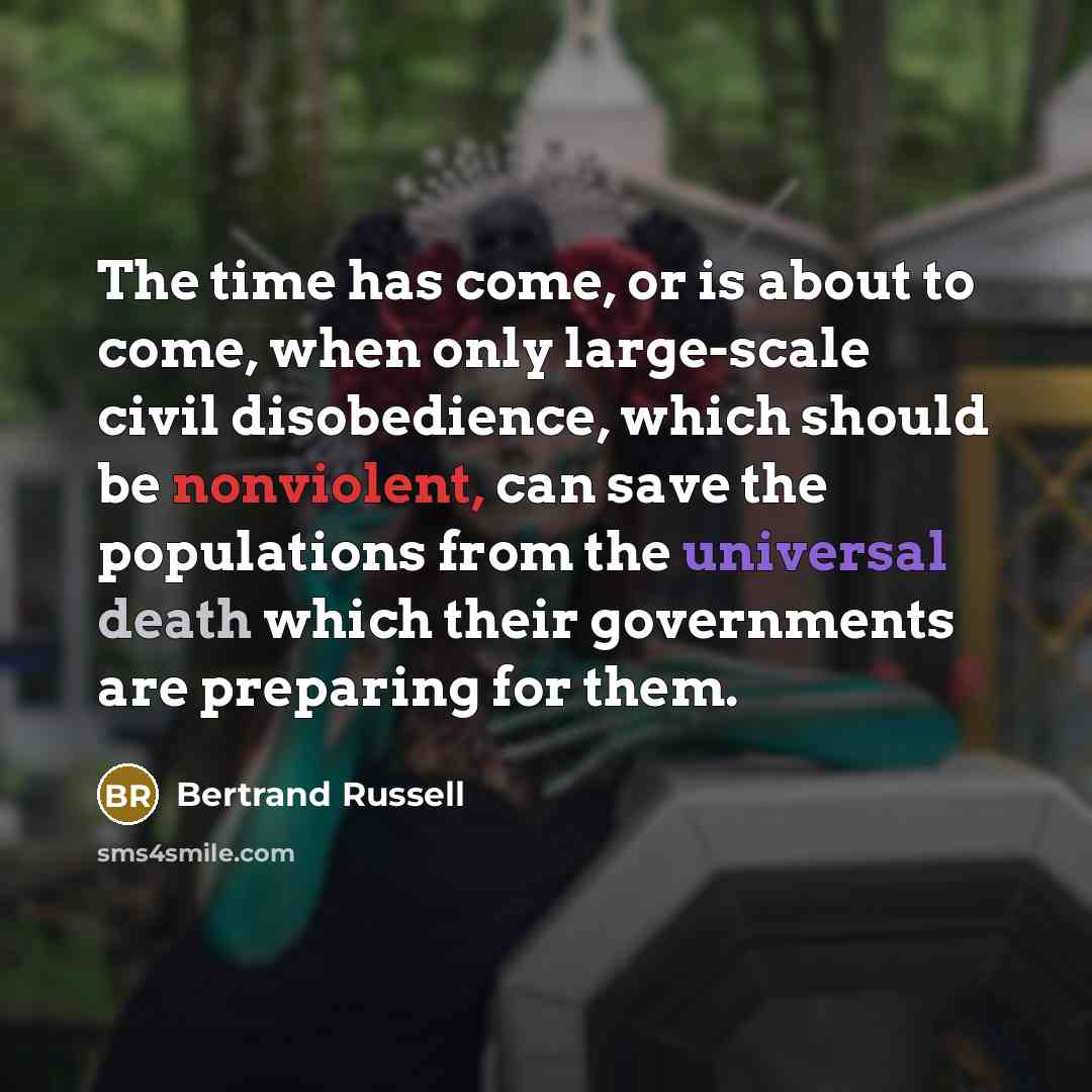 “The time has come, or is about to come, when…” quote by Bertrand Russell