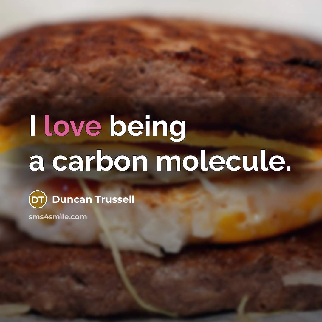 “I love being a carbon molecule.…” quote by Duncan Trussell