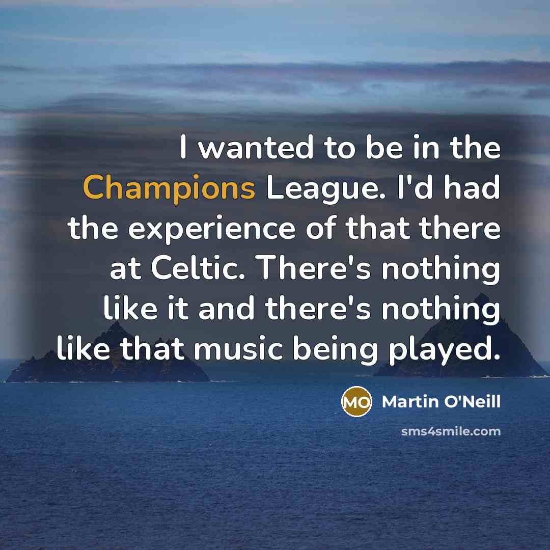 “I wanted to be in the Champions League. I'd had…” quote by Martin O'Neill