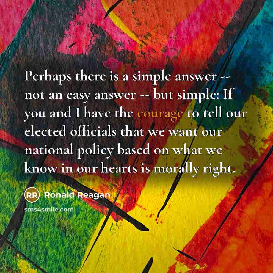 “Perhaps there is a simple answer -- not an easy…” quote by Ronald Reagan