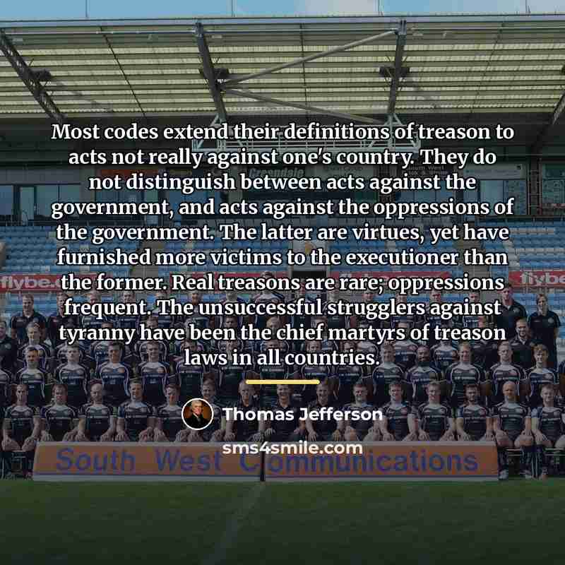 “Most codes extend their definitions of treason to acts not…” quote by Thomas Jefferson