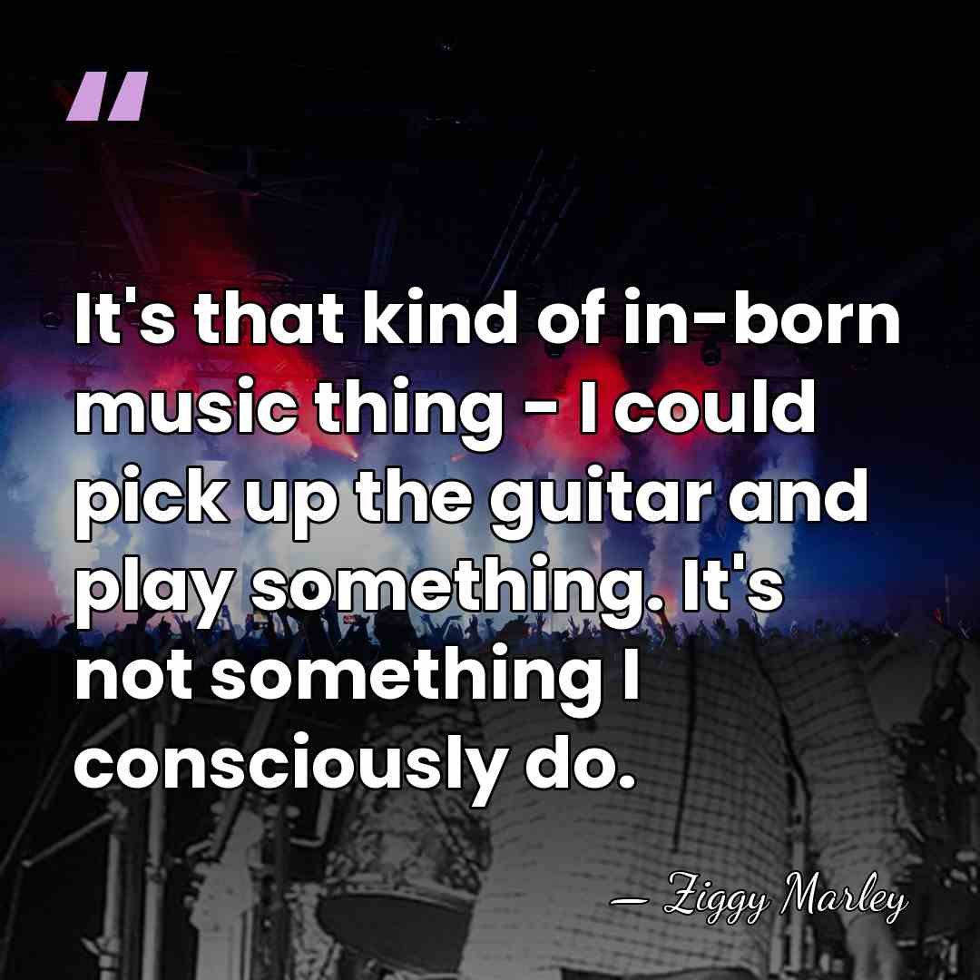 It's that kind of in-born music thing - I could pick up&hellip; - Ziggy Marley