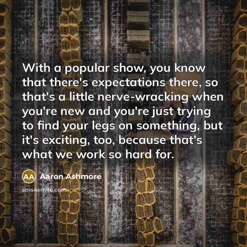 “With a popular show, you know that there's expectations there,…” quote by Aaron Ashmore