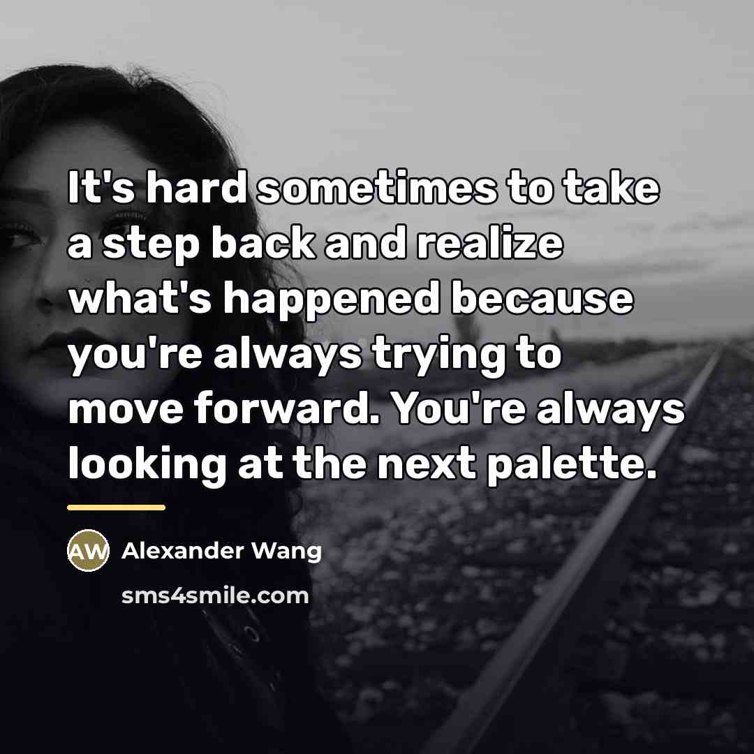 “It's hard sometimes to take a step back and realize…” quote by Alexander Wang
