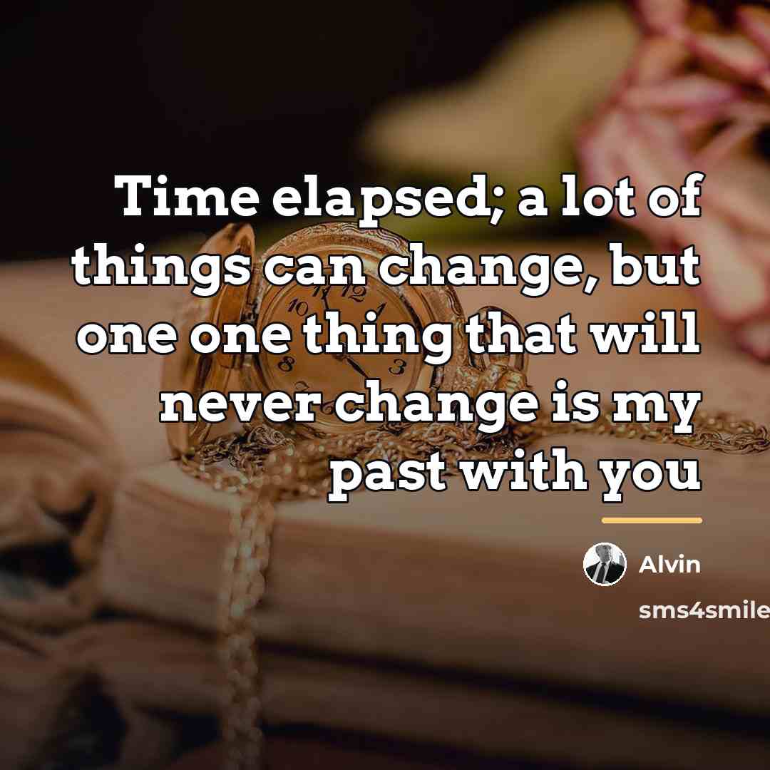 “Time elapsed; a lot of things can change, but one…” quote by Alvin