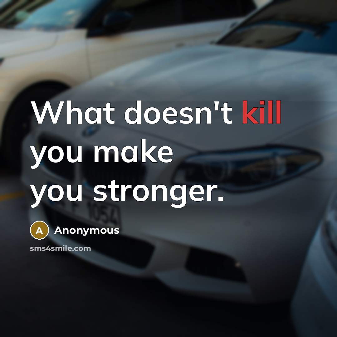 “What doesn't kill you make you stronger.…” quote by Anonymous