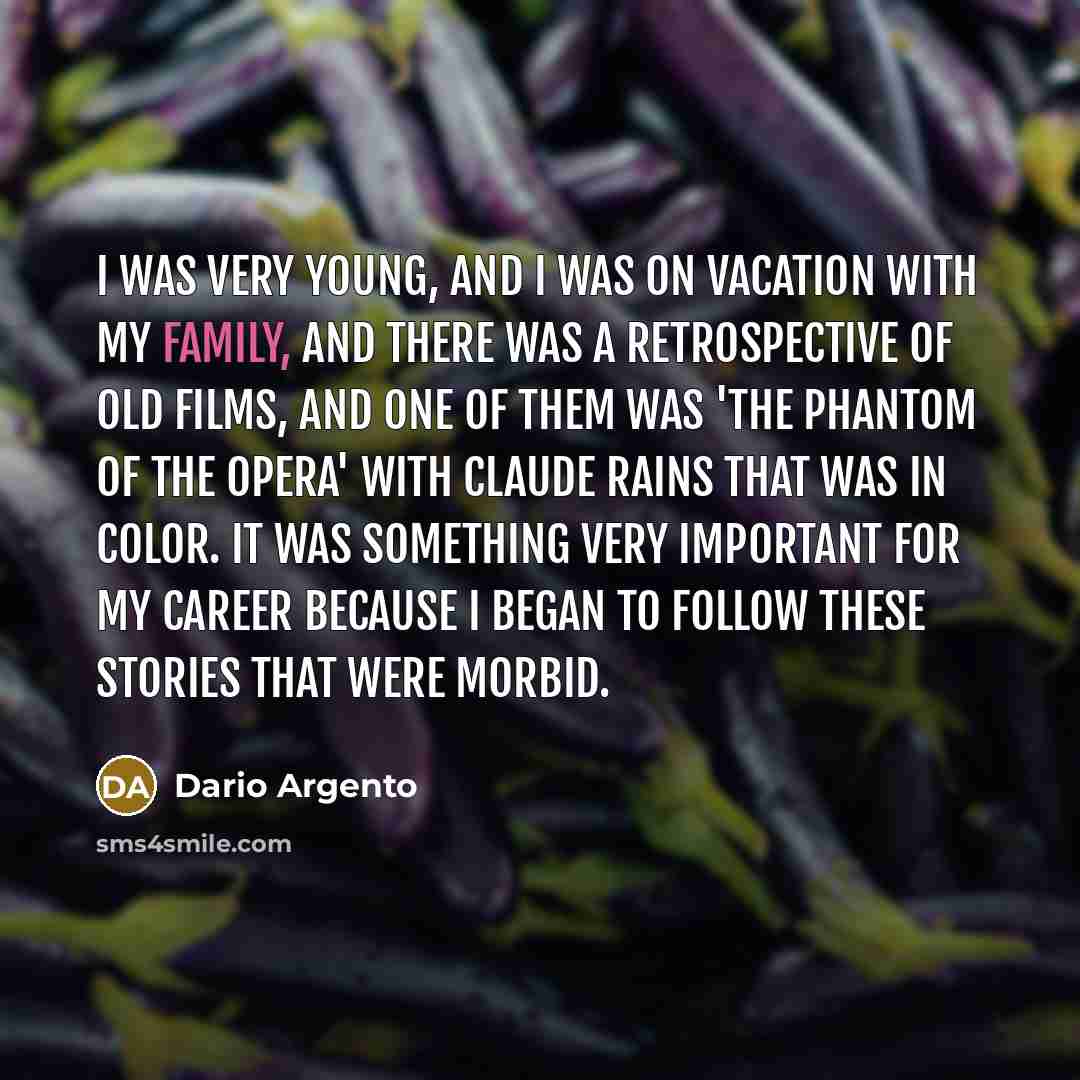 “I was very young, and I was on vacation with…” quote by Dario Argento