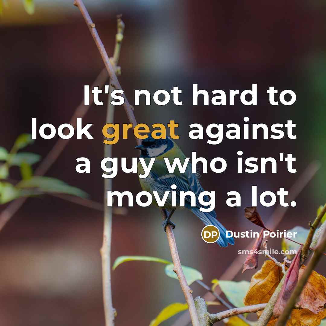 “It's not hard to look great against a guy who…” quote by Dustin Poirier