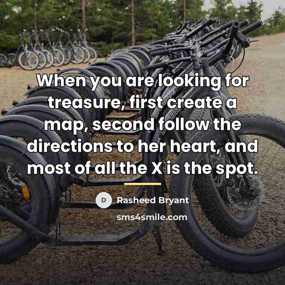 “When you are looking for treasure, first create a map,…” quote by Rasheed Bryant
