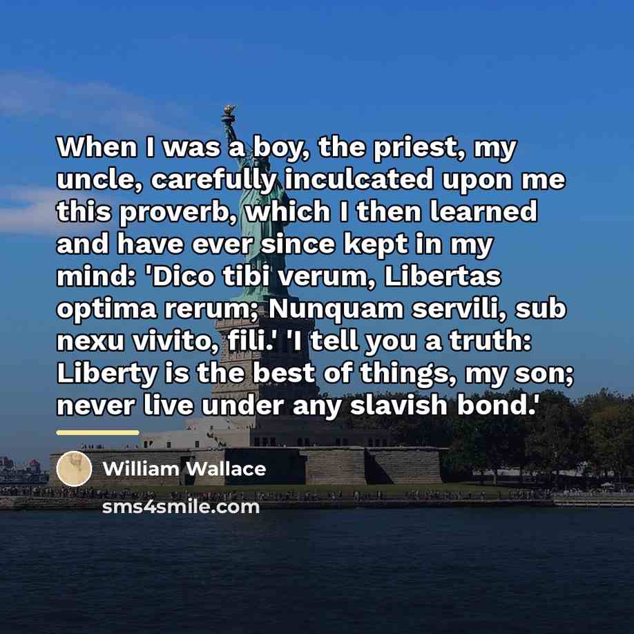 “When I was a boy, the priest, my uncle, carefully…” quote by William Wallace