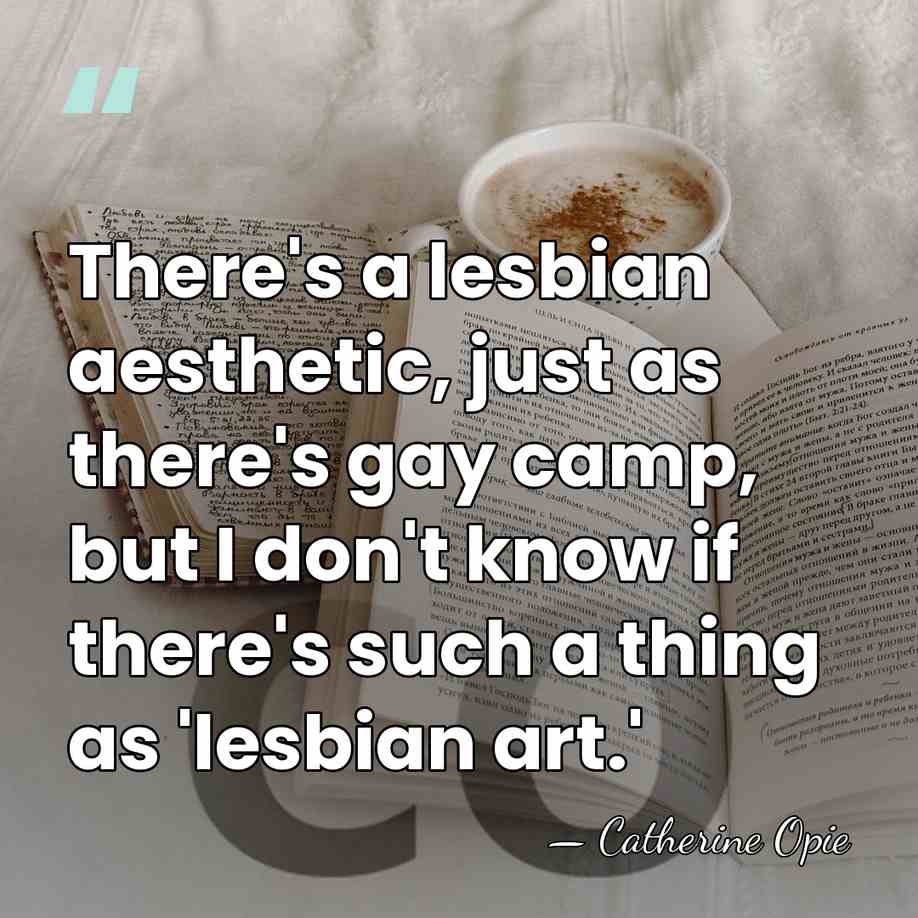 There's a lesbian aesthetic, just as there's gay camp, but I don't&hellip; - Catherine Opie