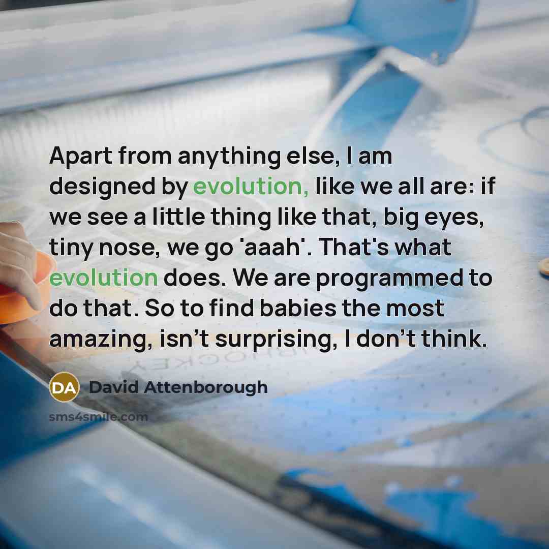 “Apart from anything else, I am designed by evolution, like…” quote by David Attenborough