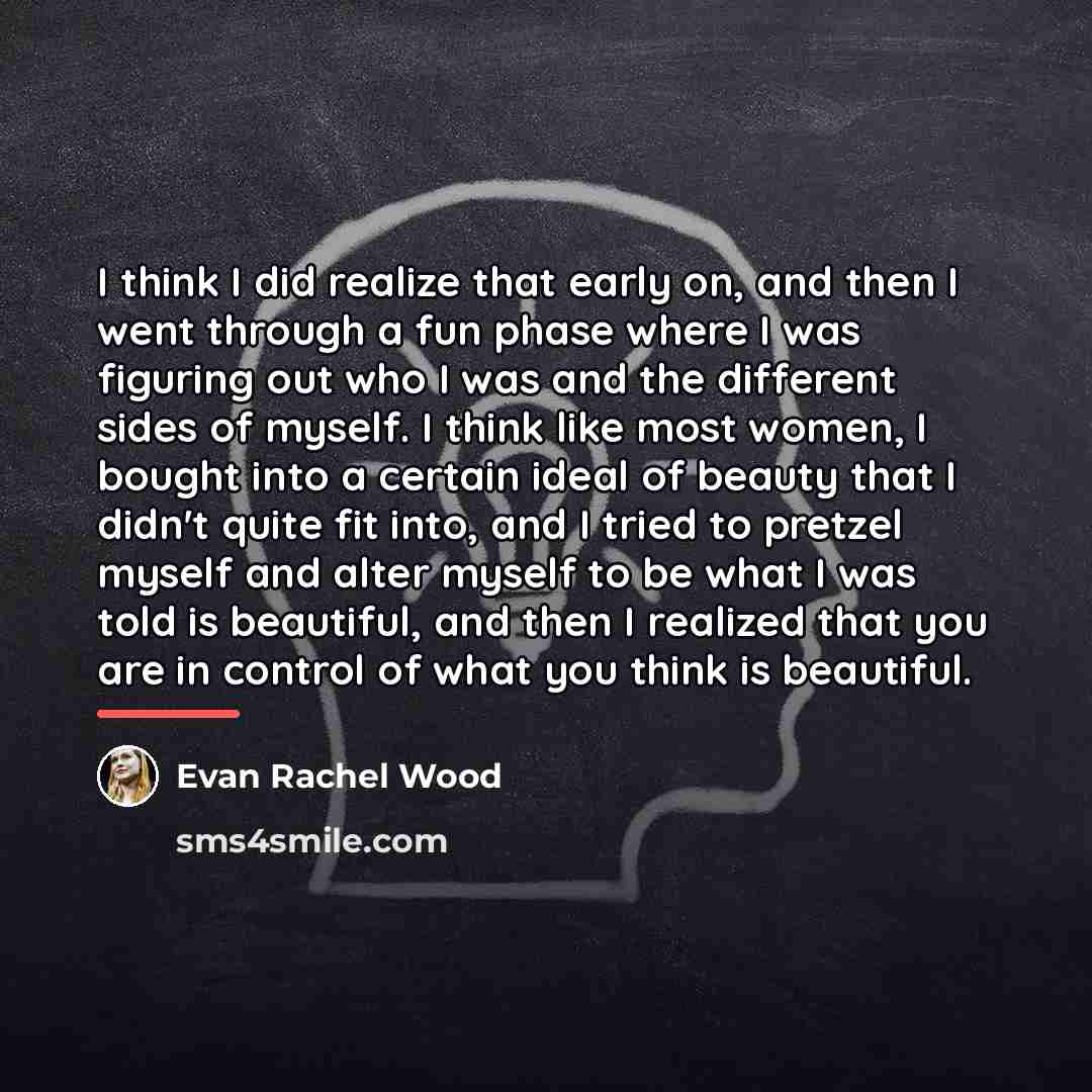 “I think I did realize that early on, and then…” quote by Evan Rachel Wood