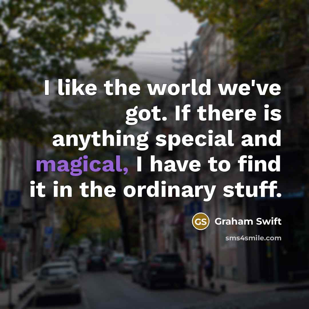“I like the world we've got. If there is anything…” quote by Graham Swift