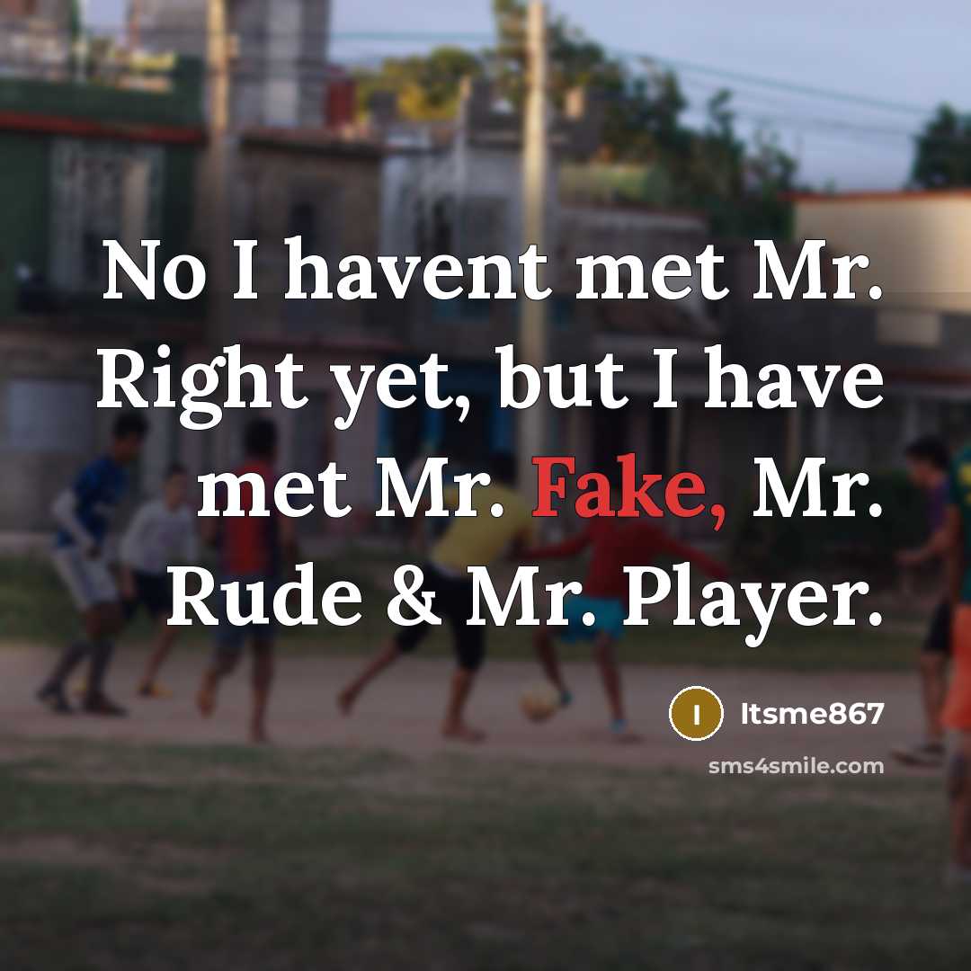 “No I havent met Mr. Right yet, but I have…” quote by Itsme867