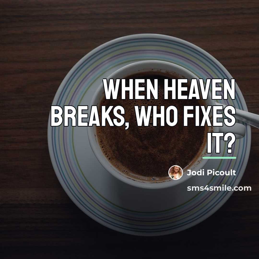 “When heaven breaks, who fixes it?…” quote by Jodi Picoult
