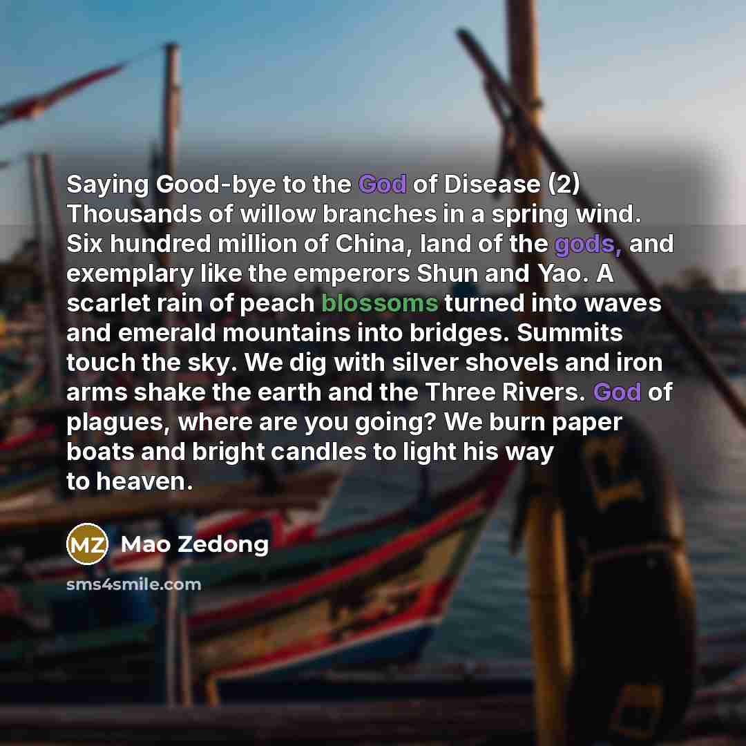 “Saying Good-bye to the God of Disease (2) Thousands of…” quote by Mao Zedong