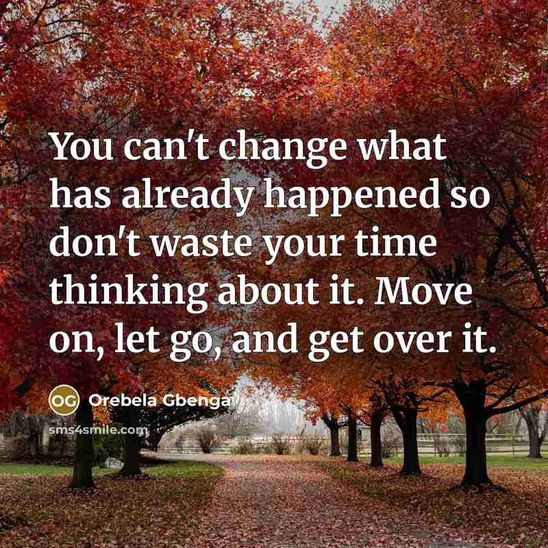 “You can't change what has already happened so don't waste…” quote by Orebela Gbenga