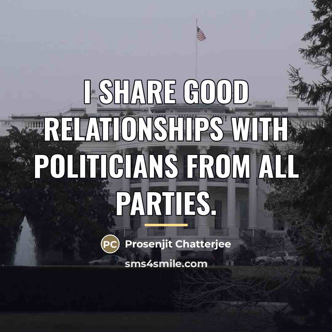 “I share good relationships with politicians from all parties.…” quote by Prosenjit Chatterjee
