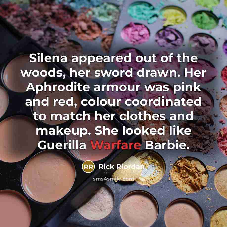 “Silena appeared out of the woods, her sword drawn. Her…” quote by Rick Riordan