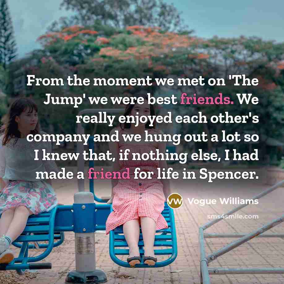 “From the moment we met on 'The Jump' we were…” quote by Vogue Williams