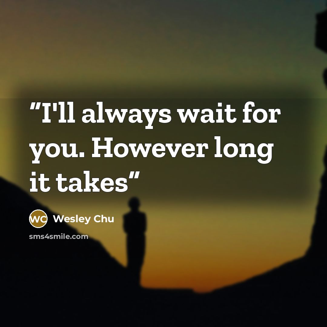 “I'll always wait for you. However long it takes” quote by Wesley Chu
