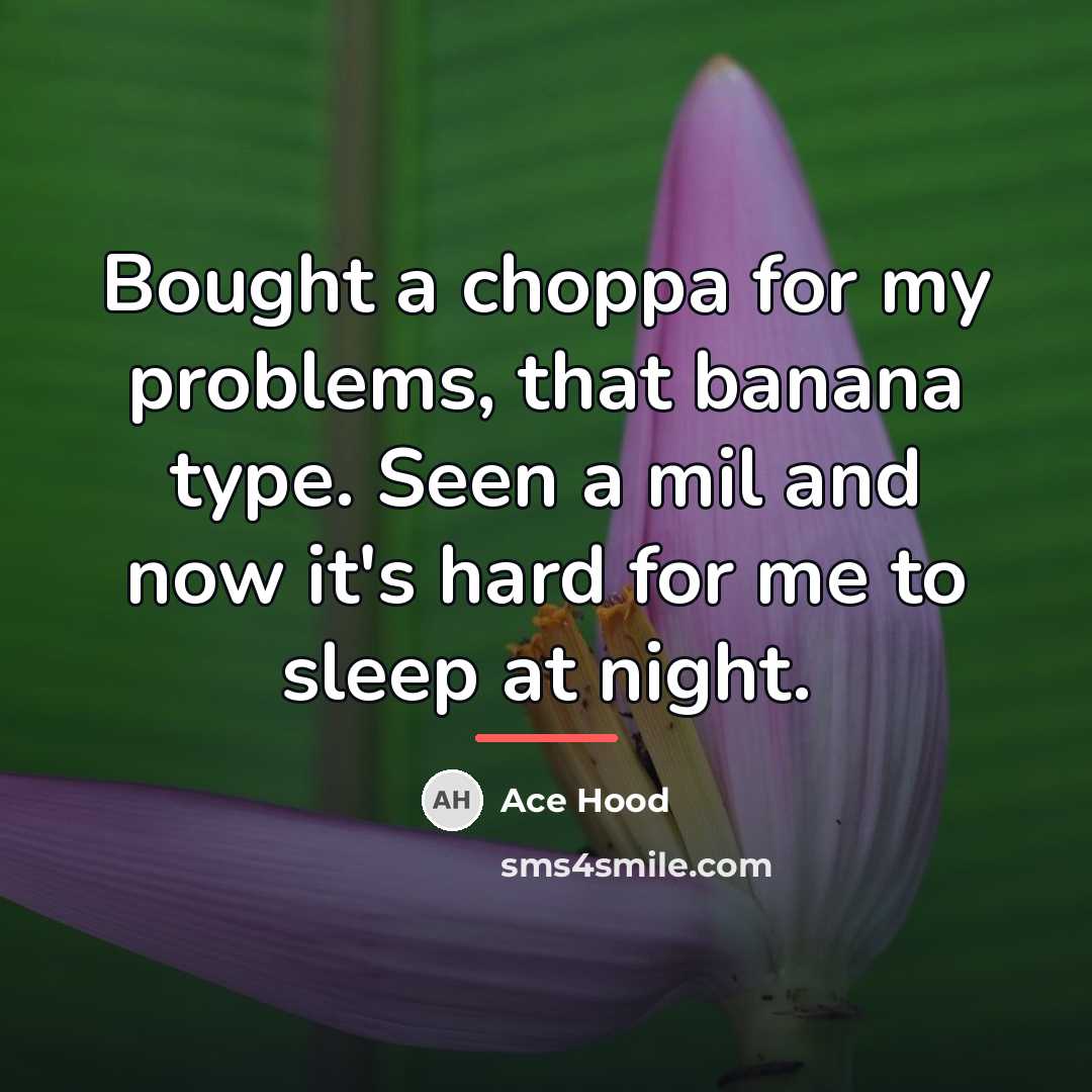 “Bought a choppa for my problems, that banana type. Seen…” quote by Ace Hood