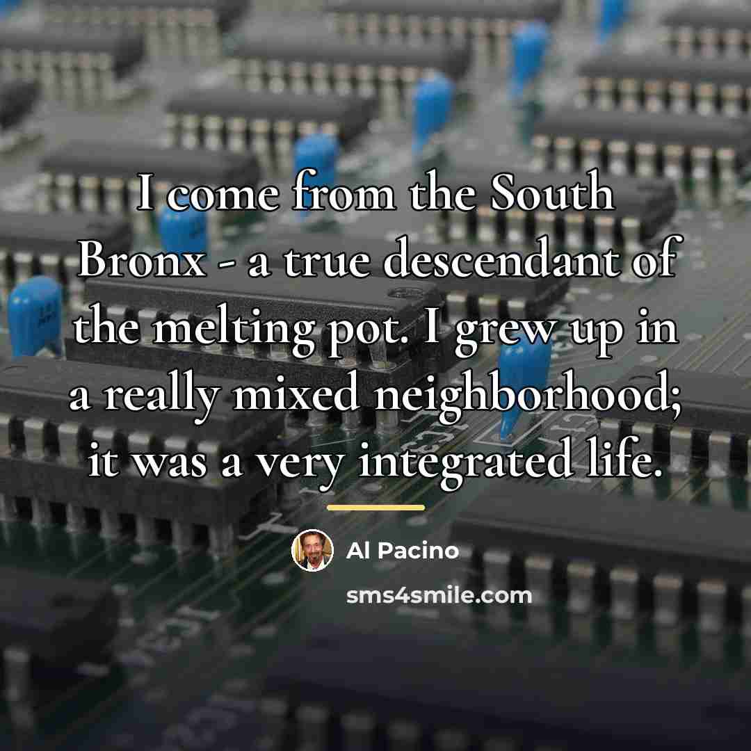“I come from the South Bronx - a true descendant…” quote by Al Pacino