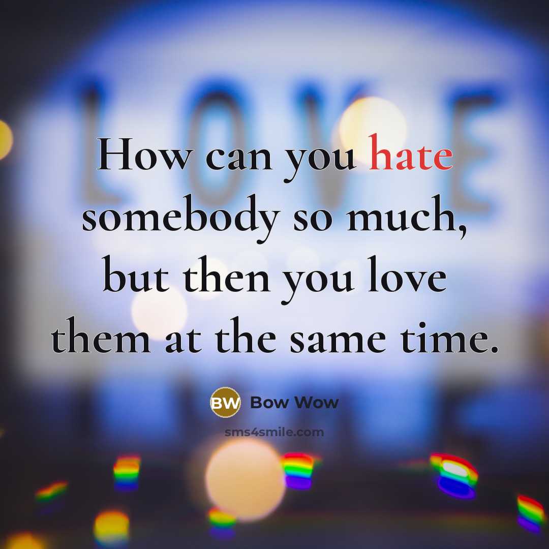 “How can you hate somebody so much, but then you…” quote by Bow Wow