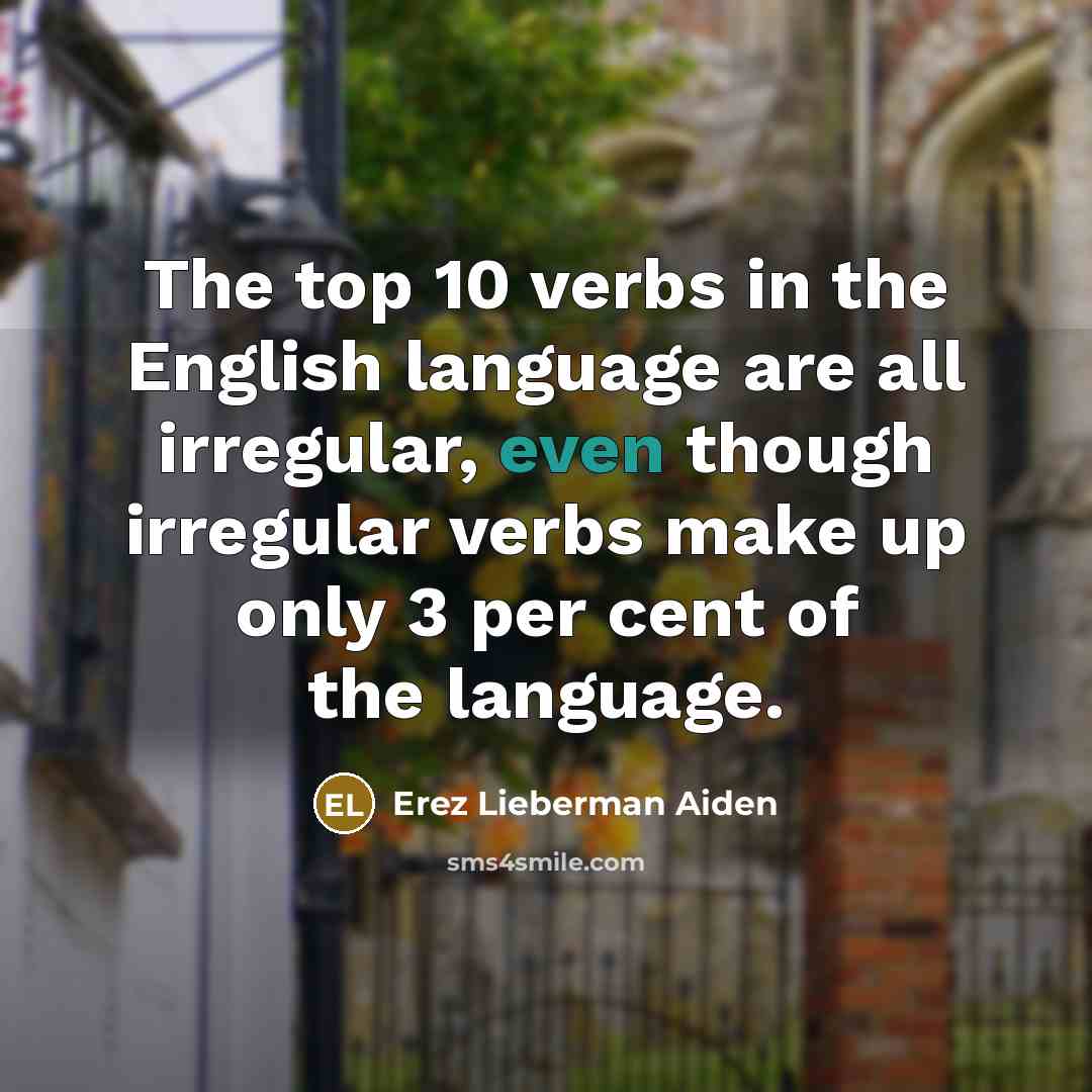 “The top 10 verbs in the English language are all…” quote by Erez Lieberman Aiden