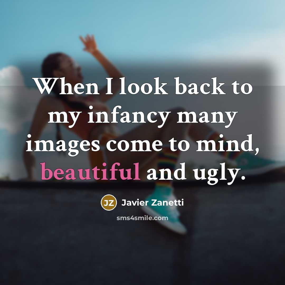 “When I look back to my infancy many images come…” quote by Javier Zanetti