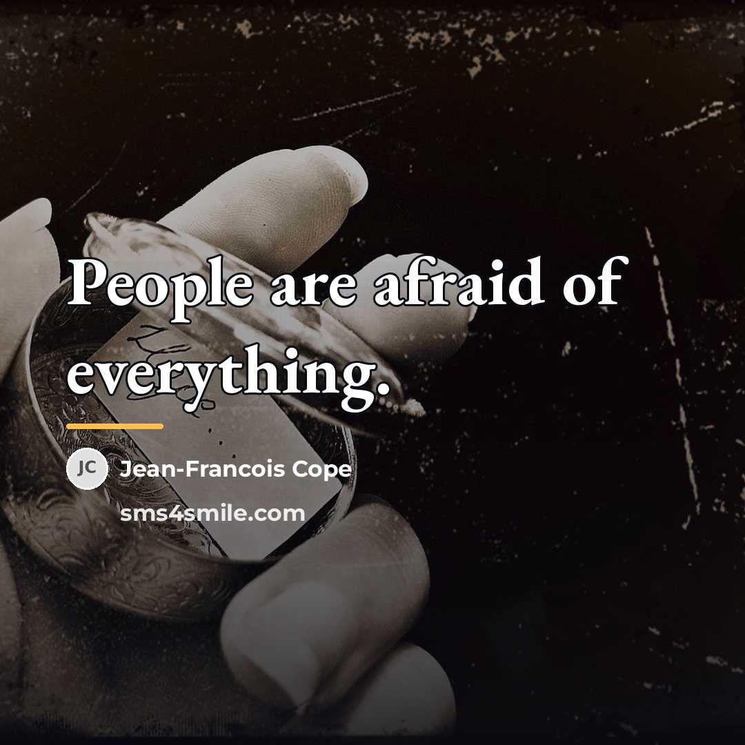 “People are afraid of everything.…” quote by Jean-Francois Cope