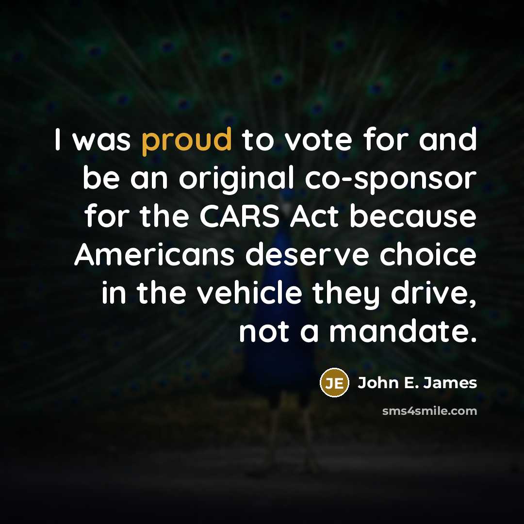 “I was proud to vote for and be an original…” quote by John E. James