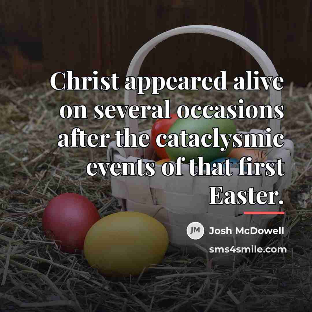“Christ appeared alive on several occasions after the cataclysmic events…” quote by Josh McDowell