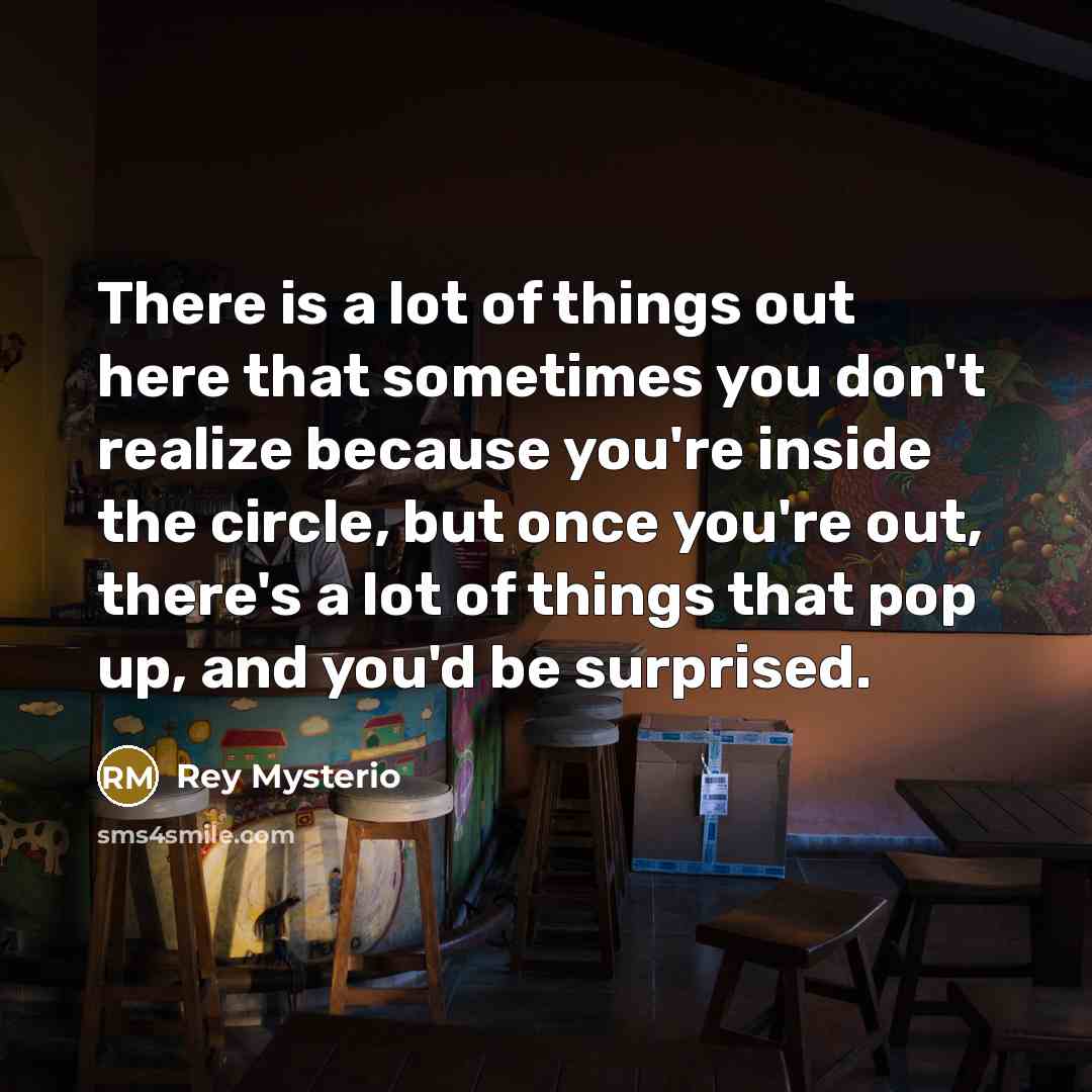 “There is a lot of things out here that sometimes…” quote by Rey Mysterio