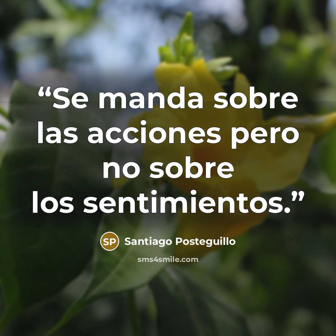 “Se manda sobre las acciones pero no sobre los sentimientos.” quote by Santiago Posteguillo